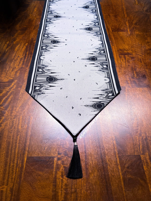 Cathedral Witchy Table Runner - Grey