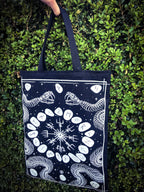 Snake Skeleton Tote Bag