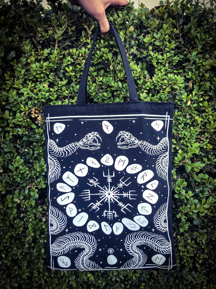 Snake Skeleton Tote Bag